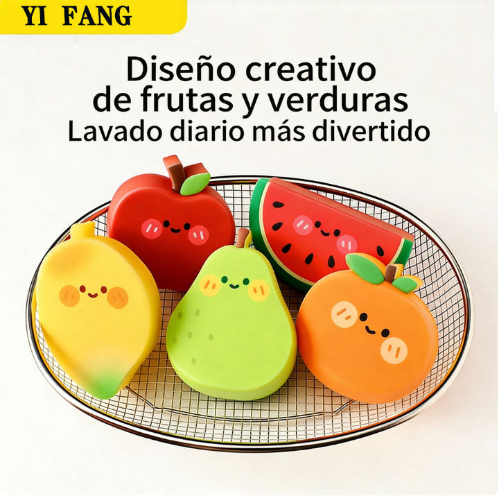 Dibujos animados de frutas de la serie 'Espon' para esponjas de cocina.