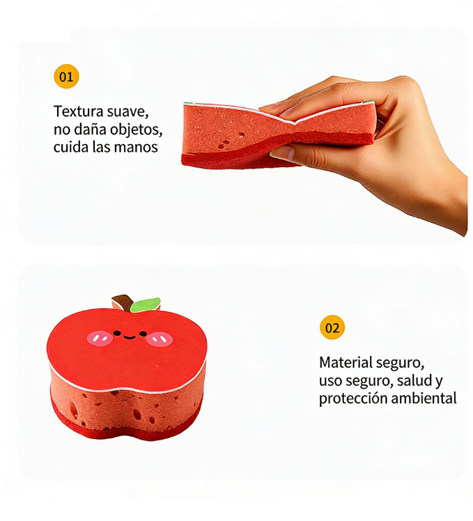 Dibujos animados de frutas de la serie 'Espon' para esponjas de cocina.