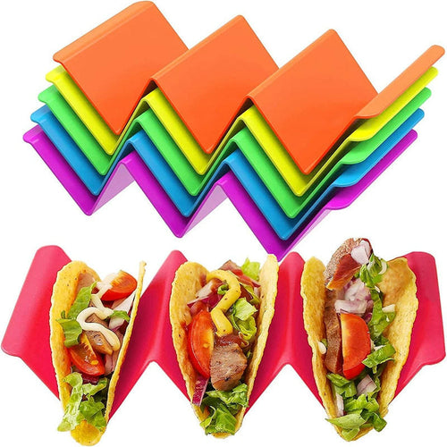 Organizador de Tacos Triangular | Soporte Multicolor con Diseño de Onda para Tortillas y Pancakes Mexicanos