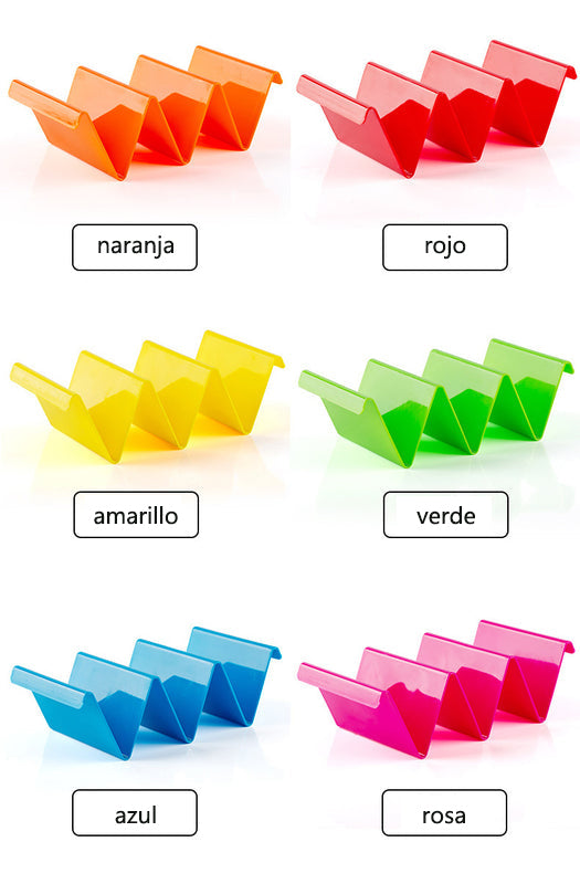 Organizador de Tacos Triangular | Soporte Multicolor con Diseño de Onda para Tortillas y Pancakes Mexicanos