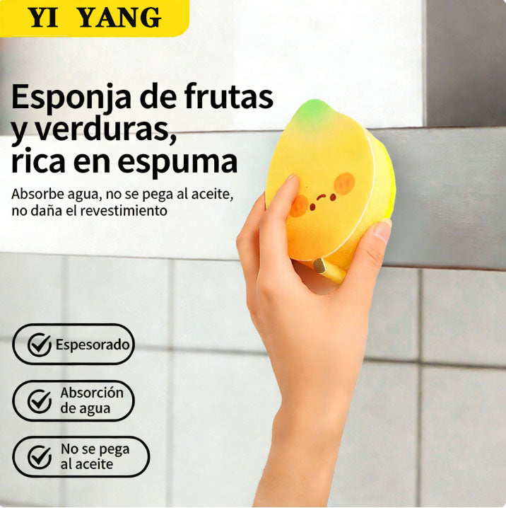 Dibujos animados de frutas de la serie 'Espon' para esponjas de cocina.