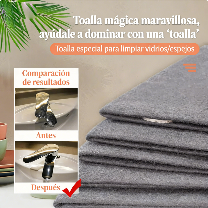Paño para cristales: sin residuos, espejos impecables – limpieza fácil.