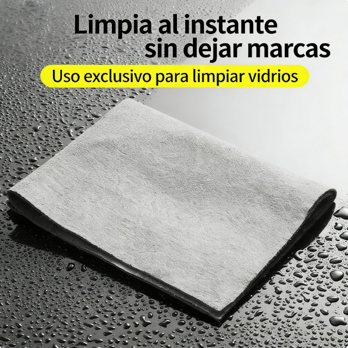 Paño para cristales: sin residuos, espejos impecables – limpieza fácil.