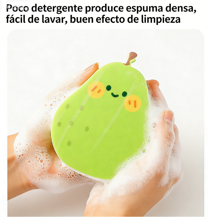 Dibujos animados de frutas de la serie 'Espon' para esponjas de cocina.